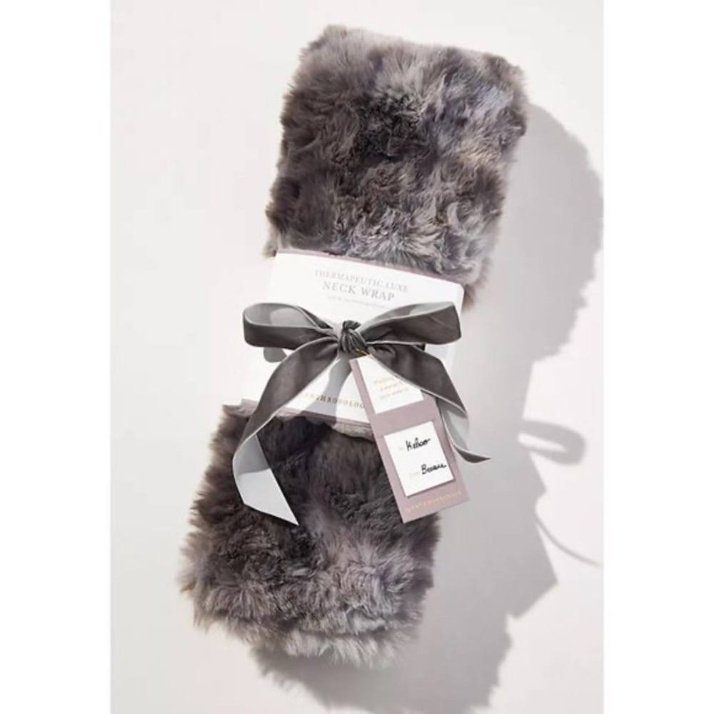 🇺🇸4 For $20 Anthropologie Mer Sea Luxe Dyed Faux Fur Neck Wrap Gray NWT